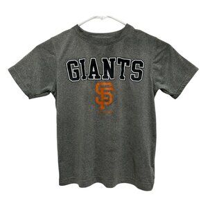 San Francisco Giants Boys Size S 6/7 T-Shirt Gray Short Sleeve Athletic Baseball